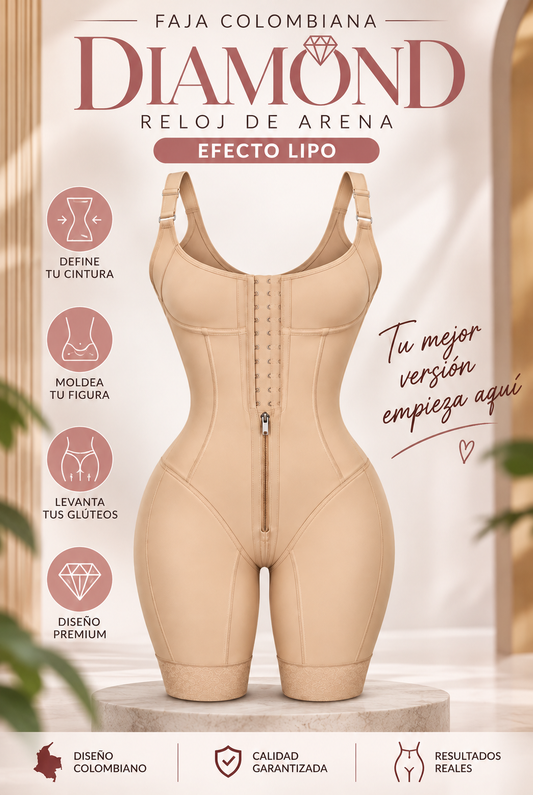 Faja Colombiana Diamond Reloj De Arena Efecto Lipo